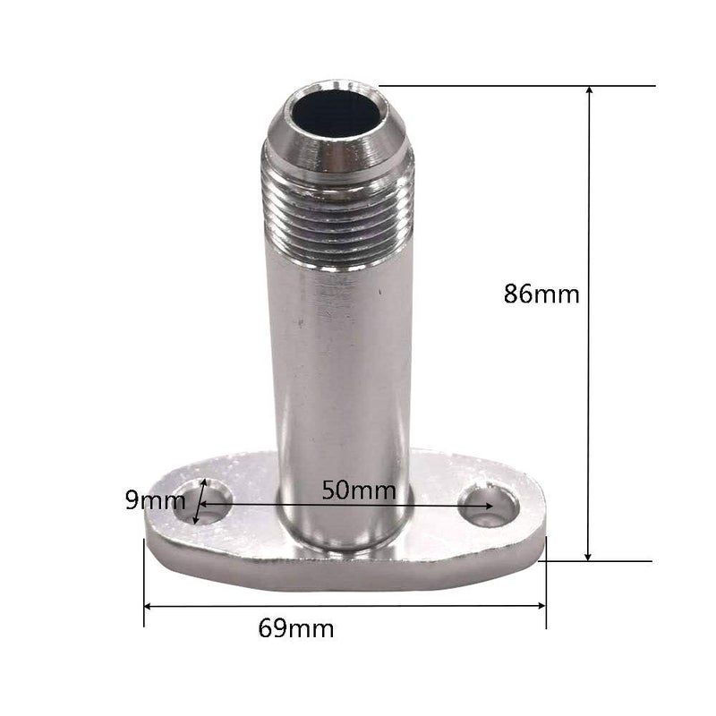 DEF Turbine Oil Drain Joint 10AN T3/T4 Turbocharger Flange Adapter (Silver) - Image 2